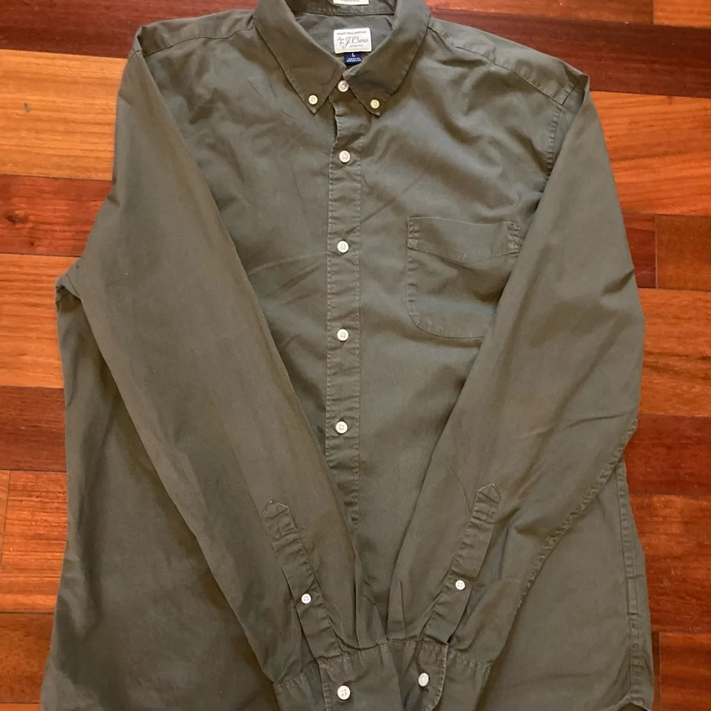 J.CREW men’s long sleeve button down shirt size large - Picture 2 of 4